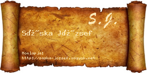 Sáska József névjegykártya
